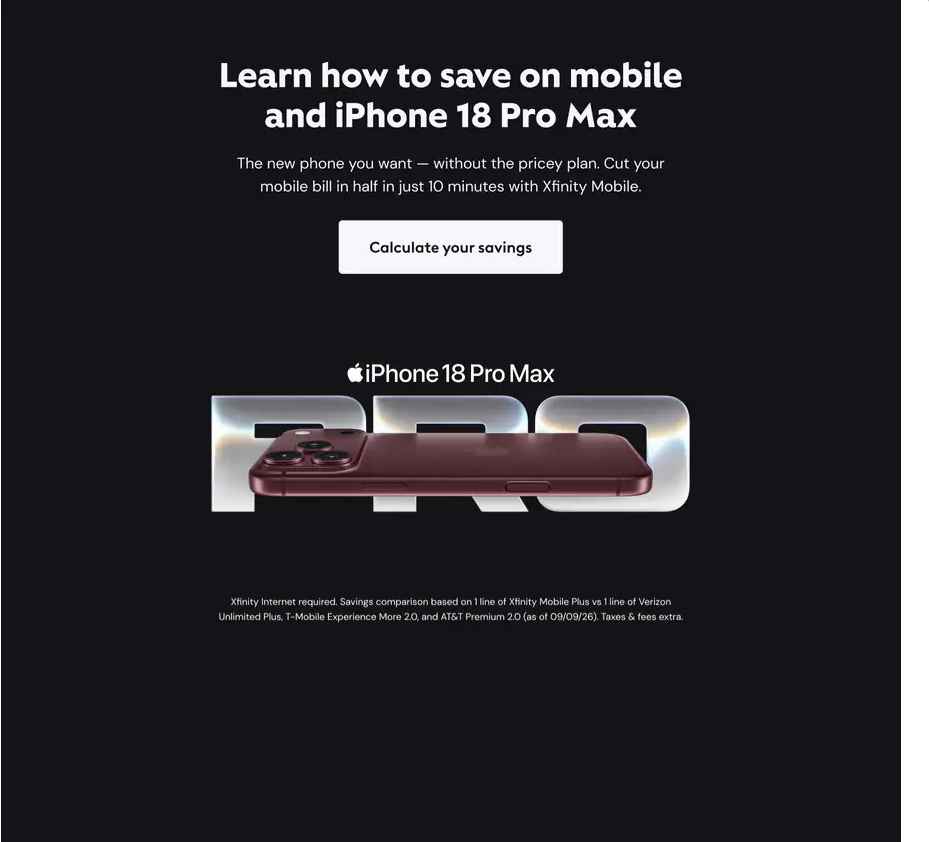 Xfinity Promotional Banner